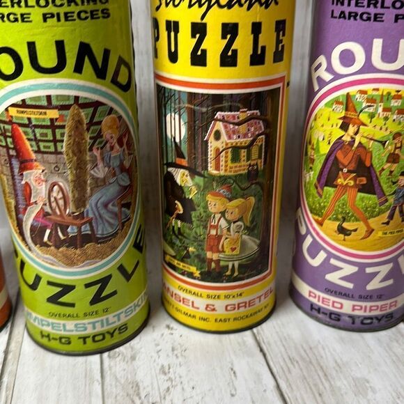 HG Toys 12” Round Puzzle Snow White Pied Piper Hansel & Gretel Rumpelstiltskin - Picture 4 of 8